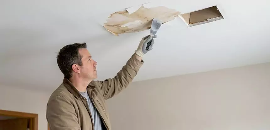 Ceiling Water Stain and Drywall Repair in Mableton